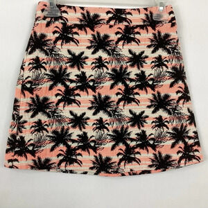 Topshop Tropical Palm Tree Skirt Size 2
